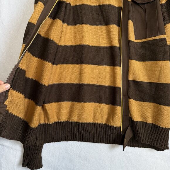 Maza Men's 3XL Rugby Striped Full Zip Sweater Cardigan Preppy Old Money - Picture 9 of 16